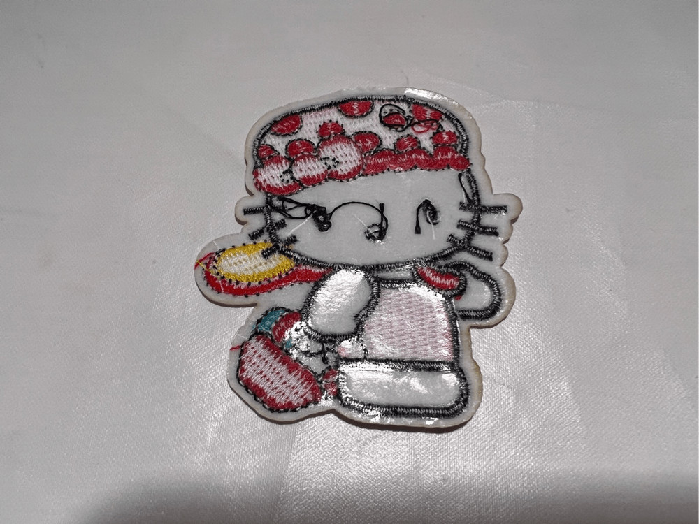 Hello Kitty with Shower Cap Iron on Patch