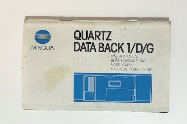 Minolta Quartz Data Back 1/D/G Instruction Manual Original (multi-language)