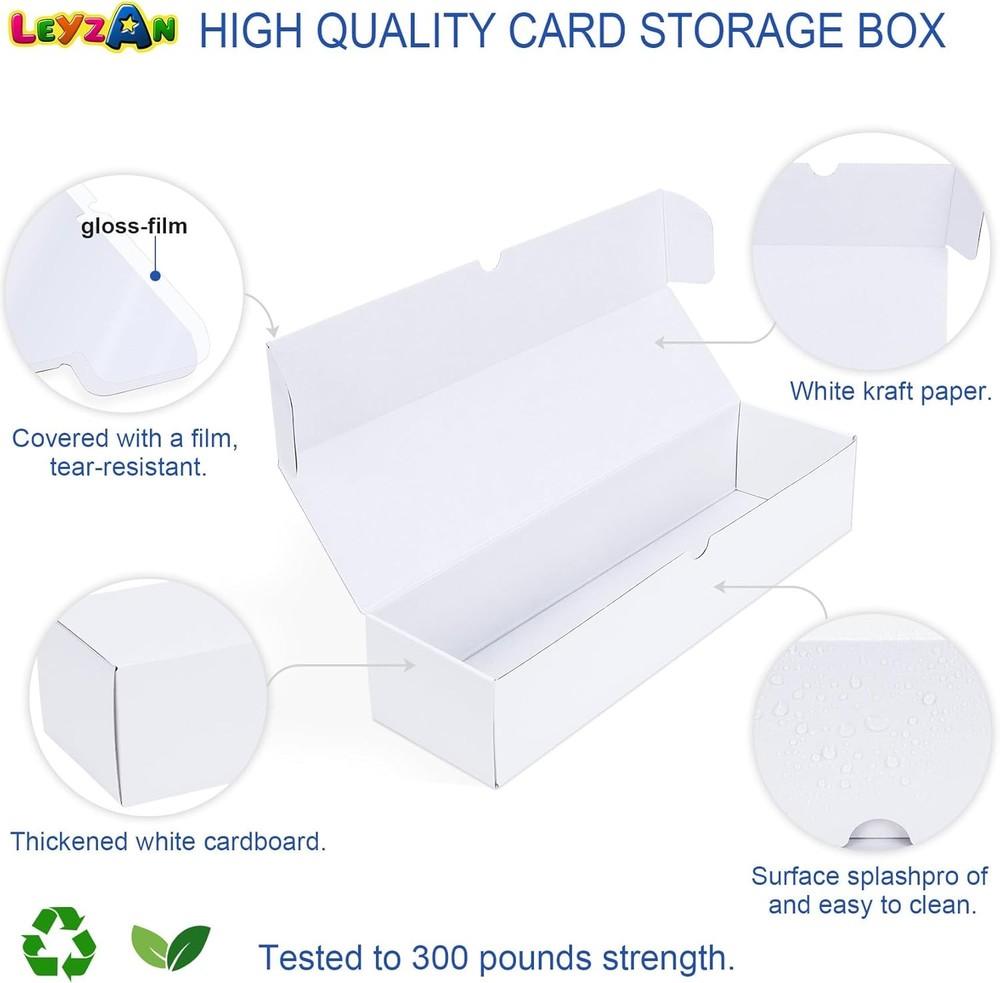 Trading Card Storage Boxes,8-Pack • Includes Dividers and Labels,14.4-inch Width