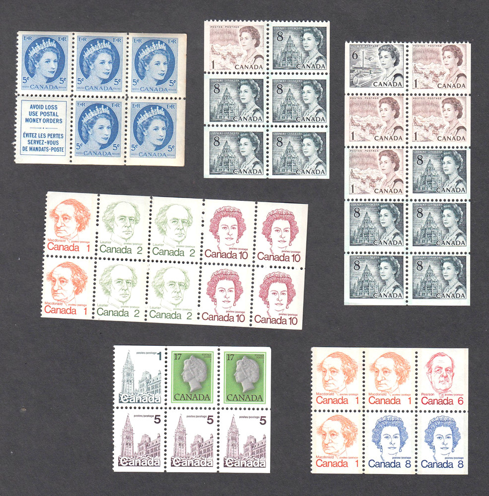 CANADA PRETTY LOT 6 DIFFERENT MINT NEVER HINGED STAMP BOOKLETS