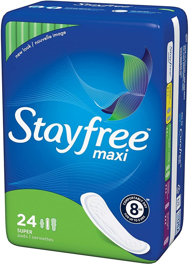 New STAYFREE Maxi Pads, Super 24 ea