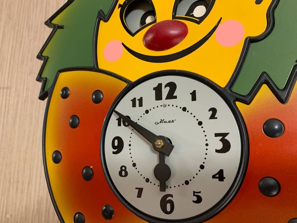 New Vintage Clock Soviet Mechanical Clock Working Soviet CLOWN Wall Clock