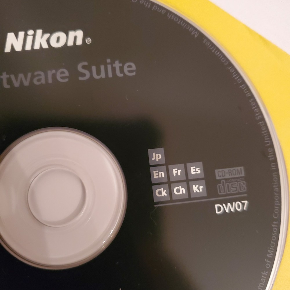 Nikon Software Suite CD Rom, Windows, Macintosh DW02, 2007 Clean CD