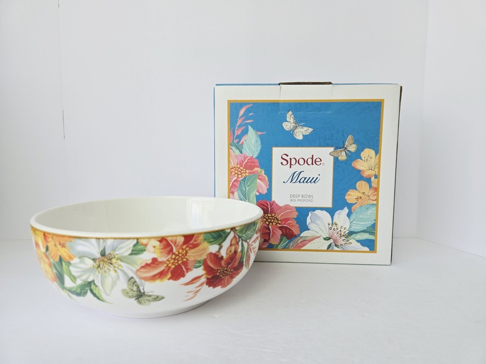 Spode Maui bowl tropical pattern New Deep Bowl