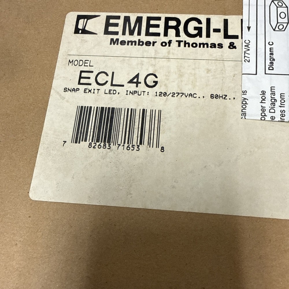 Thomas & Betts Emergi-lite Exit Light ECL-4G Green/white LED 120v