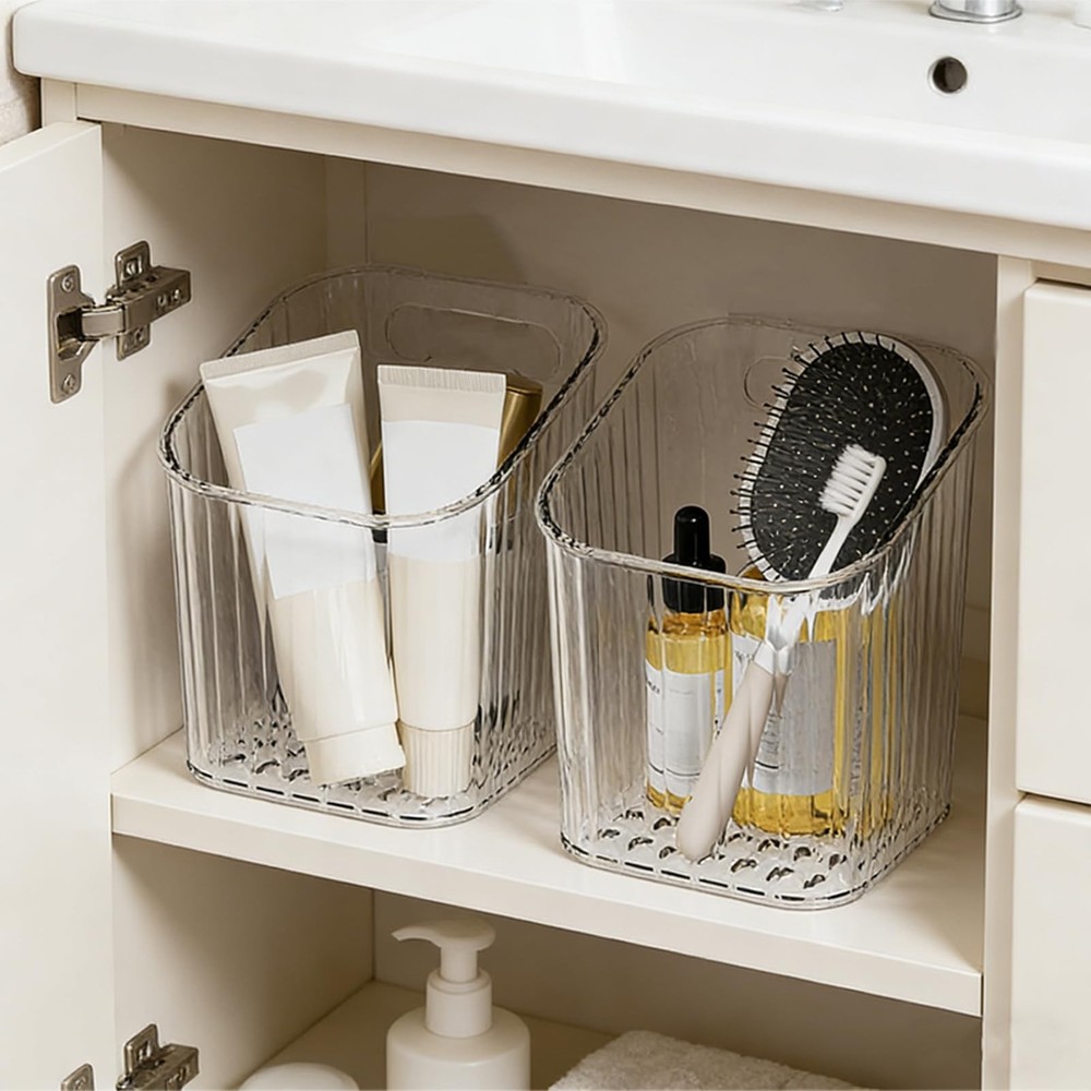 4 Pack Acrylic Wall Mounted Storage Racks, Stackable Cabinet Door Storage Con...