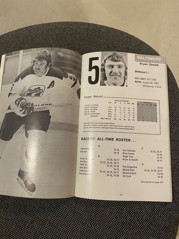 Michel Dion Autographed WHA Racers Guide