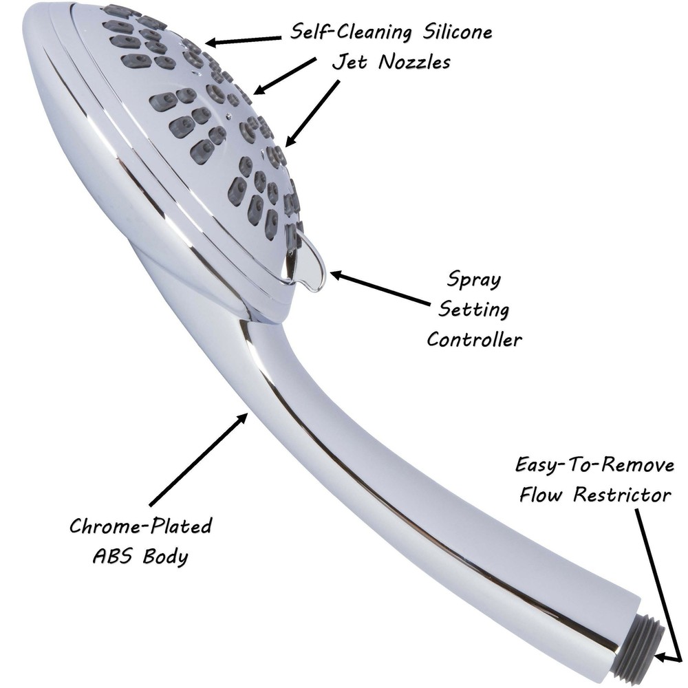 6 Function Handheld Shower Head (Aqua Elegante) - Chrome