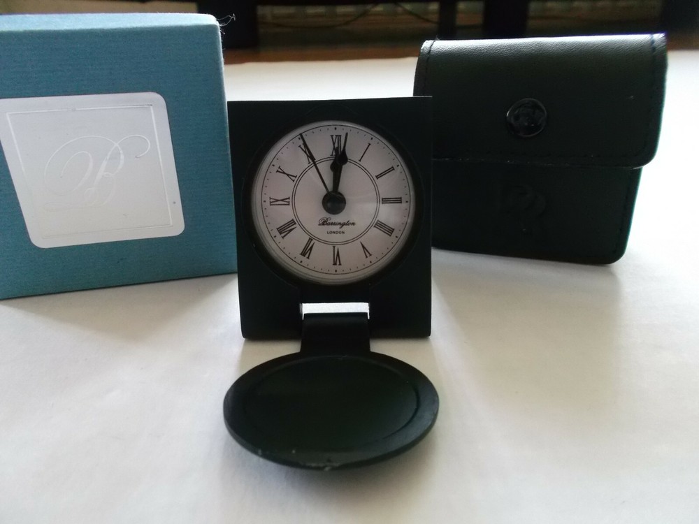 NEW BARRINGTON ROLLS ROYCE DECK CLOCK, BOX & LEATHER CASE INCLUDED
