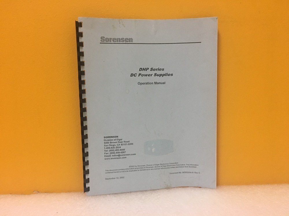 Sorenson 215A Pulse Generator Operating + Service Manual