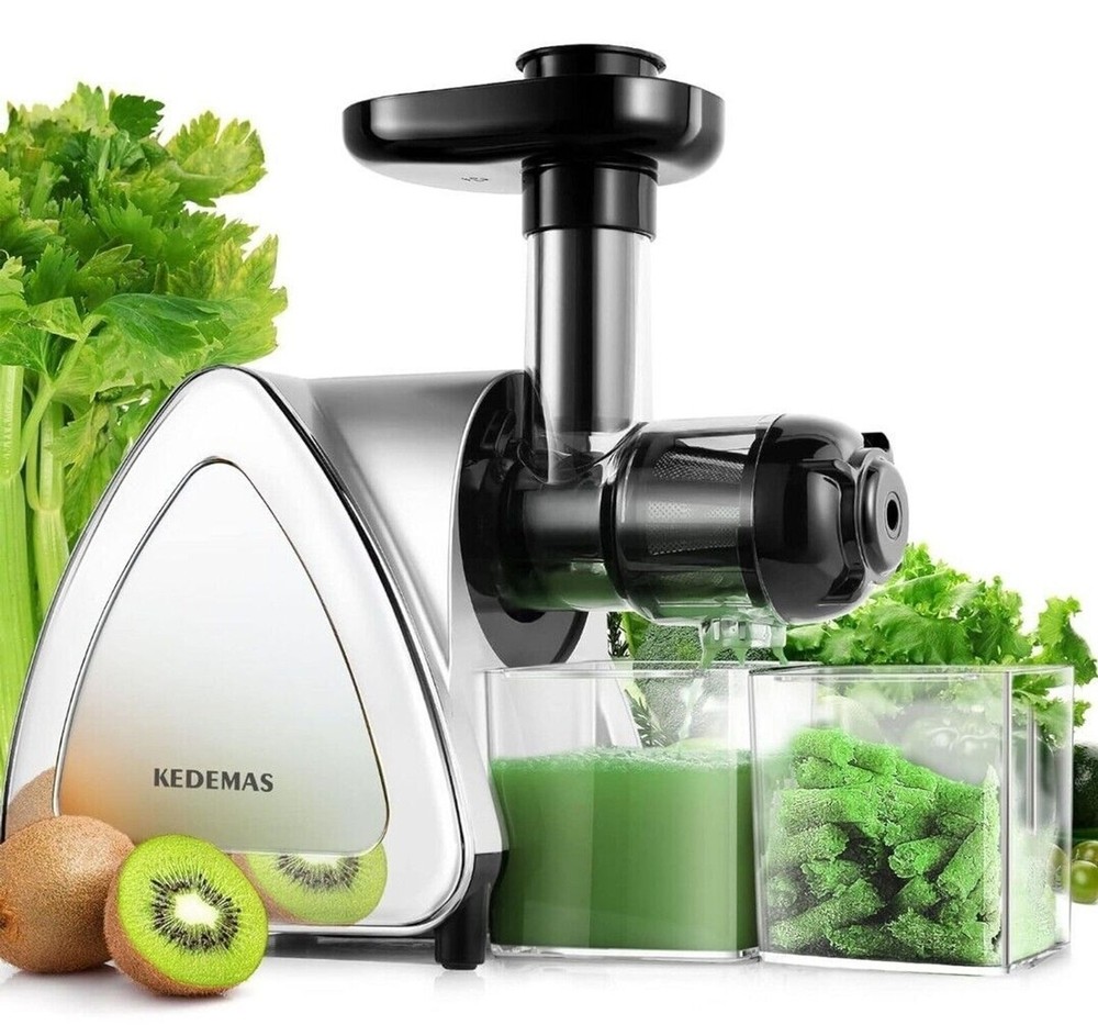 Portable Hand Juicer, Juicer Machines with Reverse Function, Cold press, Silver