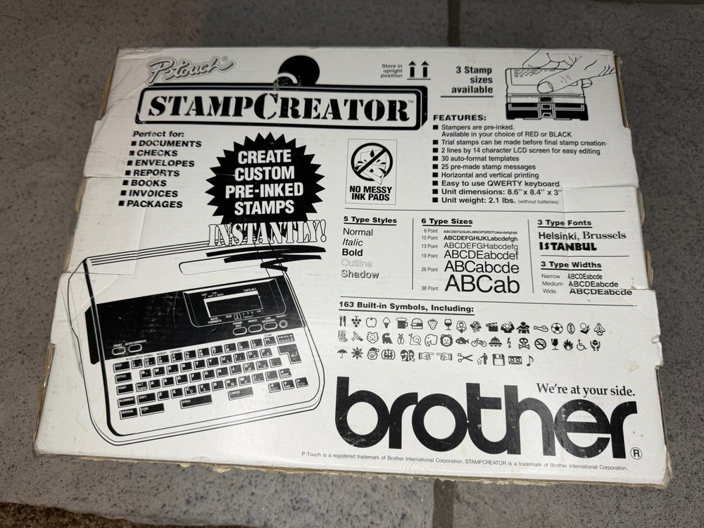 Brother StampCreator SC-100 Electronic Pre-Inked Stamp Maker Complete Box