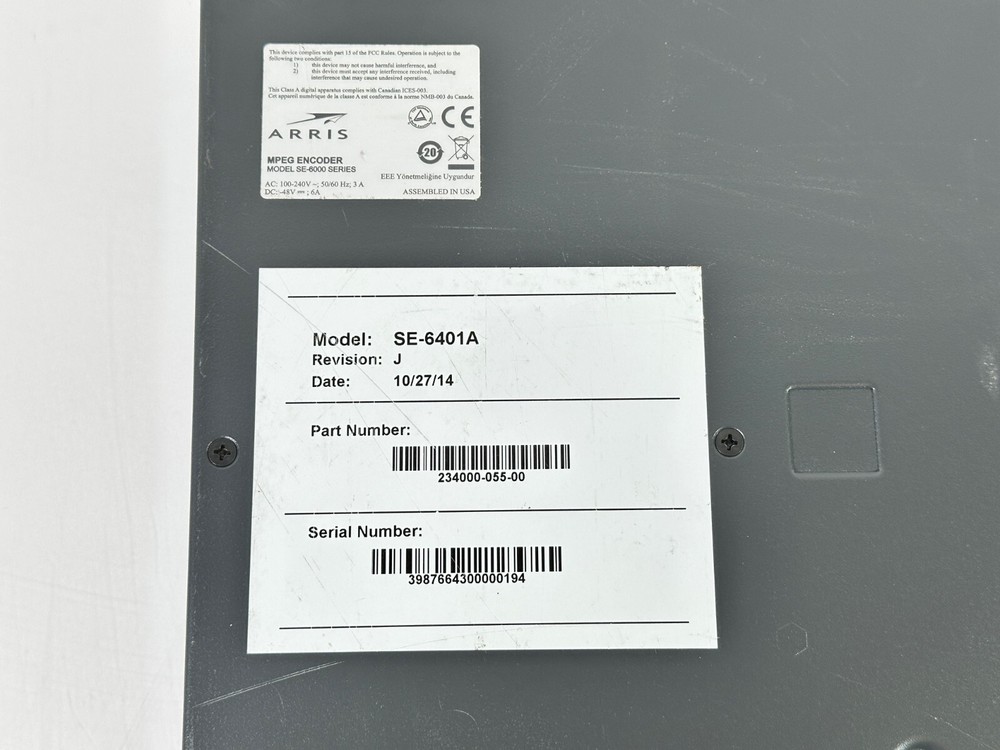 Arris SE-6000 Series MPEG Encoder SE-6401A