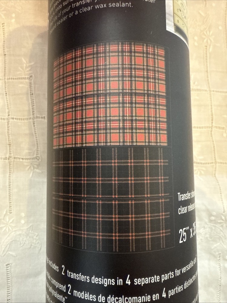 "Gingham Red" Prima Re-design Decor Transfer 23.1 X 16.6 Clear Release Sheet
