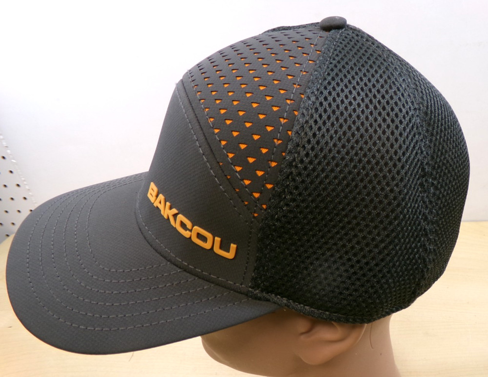 Bakcou Cycling Cap Hat Gray Mesh Breathable Snap Back