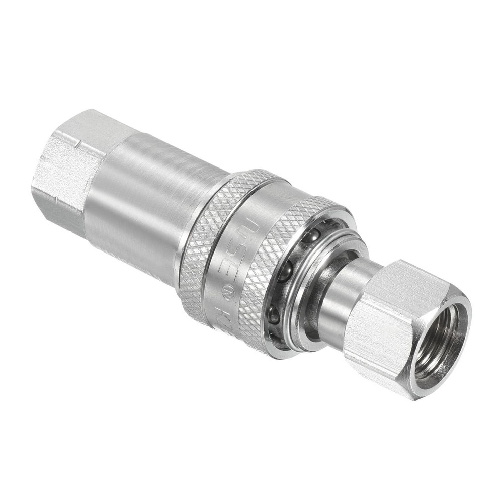 Hydraulic Quick Connect Coupler M16x1.5mm Female Thread Pipe Fitting Silver