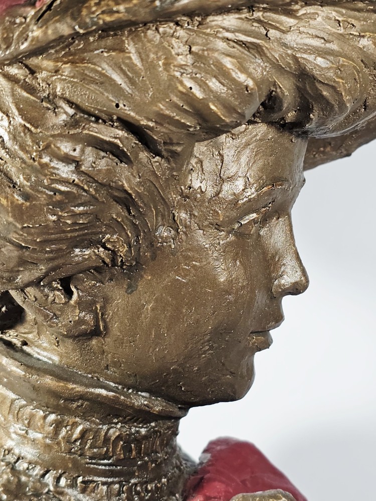 Trace Guthrie 1996 Victorian Woman Bust, Fired Clay, 19", Signed