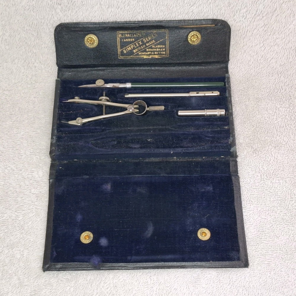 Vintage Compass Education Tools Maths Drawing Set in Original Case Not Complete