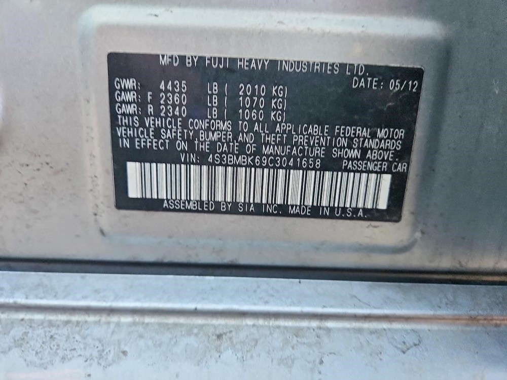 LEGACY 2012 Transmission Shift 2129481