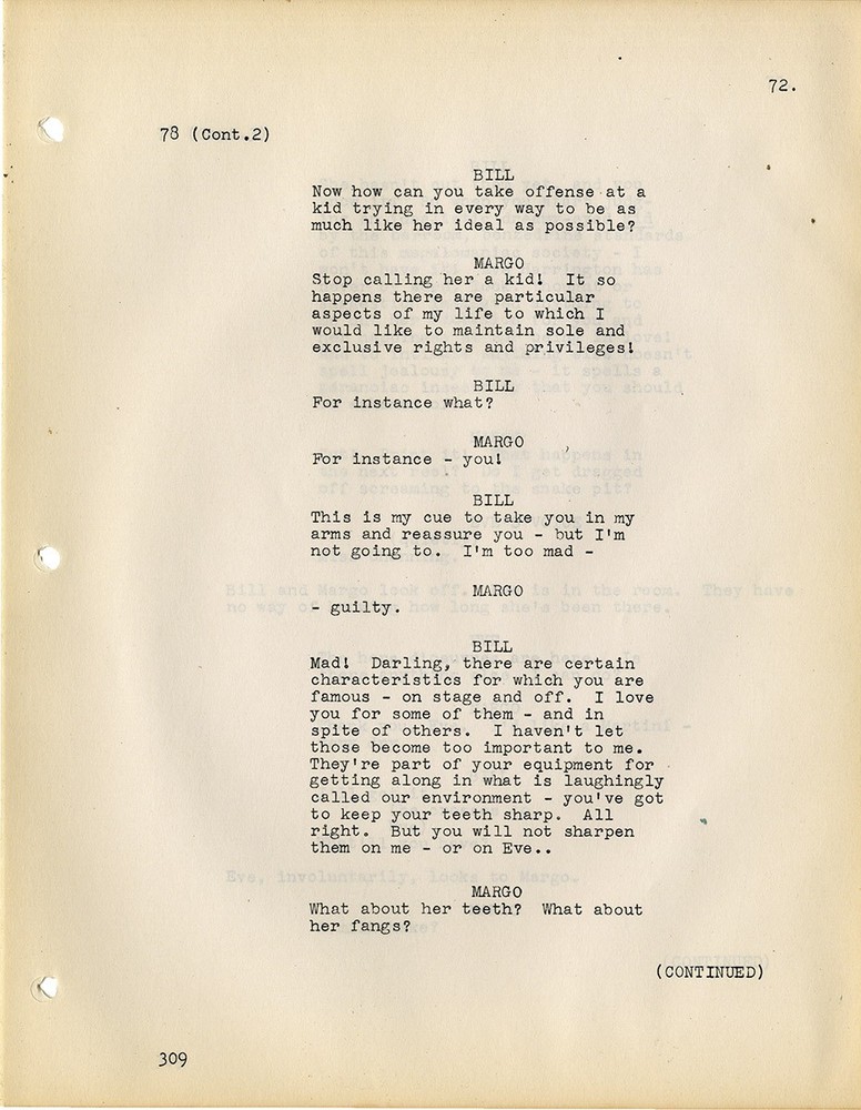 ALL ABOUT EVE (Mar 15, 1950) Final script by Joseph Mankiewicz