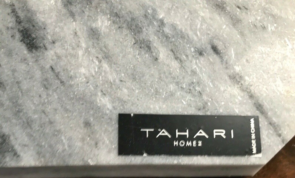 Tahari Home Angular Marble Board Natural Stone Cutting Cheese Tray New!