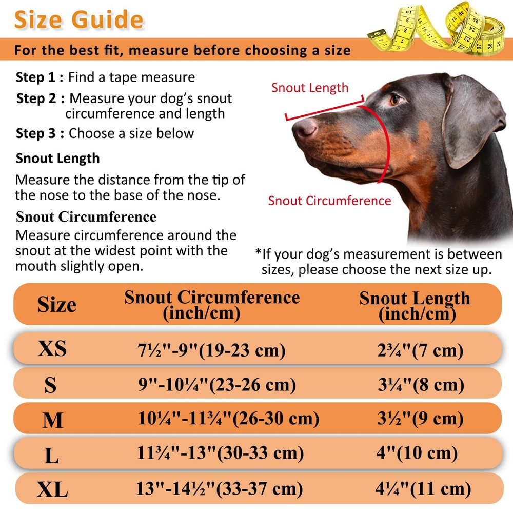 Dog Muzzle, Basket Muzzle for Biting, Chewing and Scavenging, Humane Cage Mou...