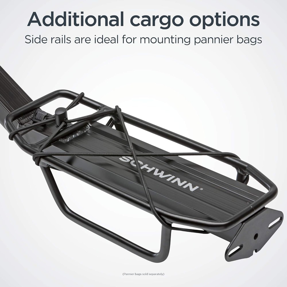 Durable Black Bike Rear Rack with Extra Cargo Tie-Down Points – 20 lbs Capacity