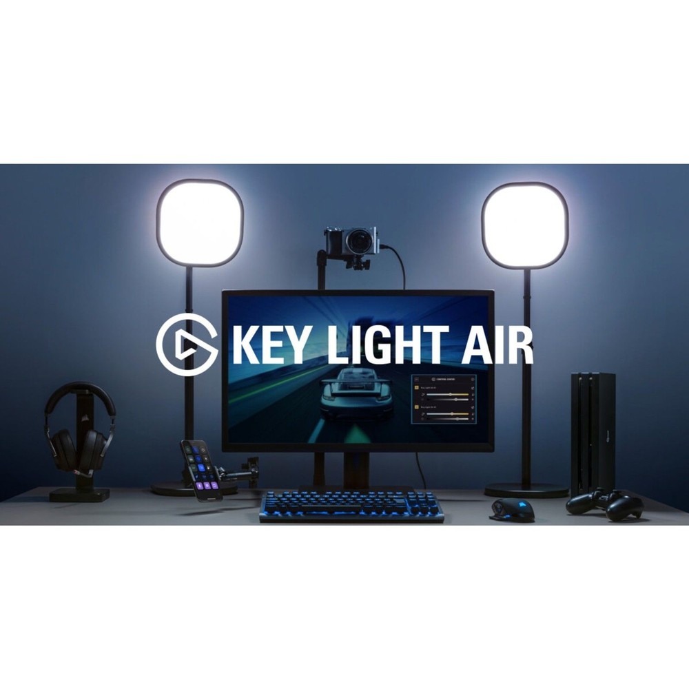 Elgato Streaming Bundle: 2 Key Light Air LED Panels + Stream Deck Mini 6-Key