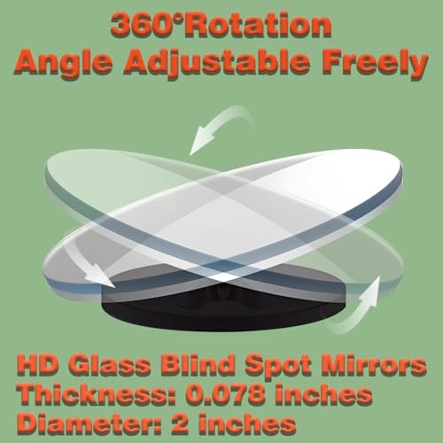 Blind Spot Mirrors 4 Pack HD Frameless Convex Mirrors for Wide Angle Side View