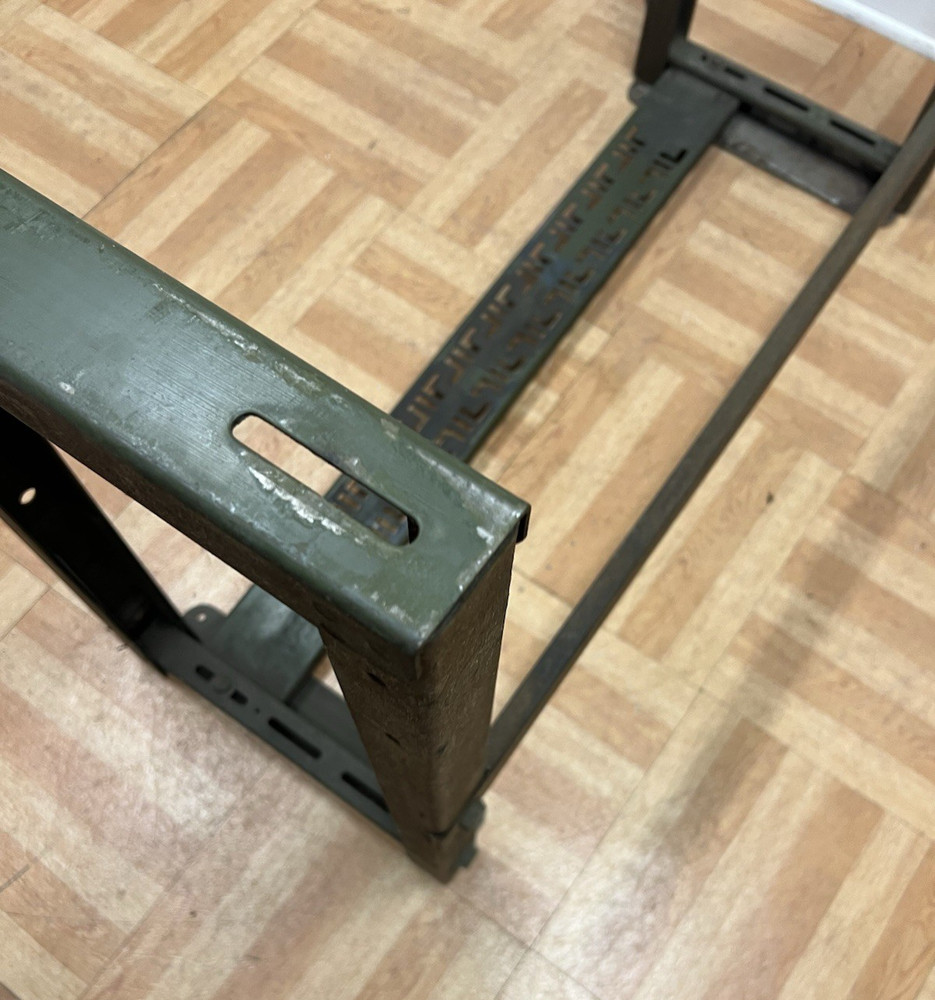 Vintage METAL TABLE BASE work bench ends desk adjustable industrial machine age