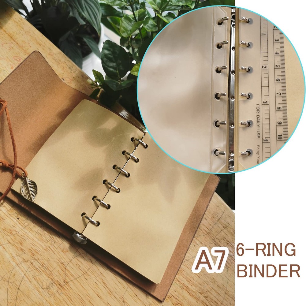 A7 6-Hole Binder Notebook Refills Set -(Gridded Paper Refills + Lined Paper