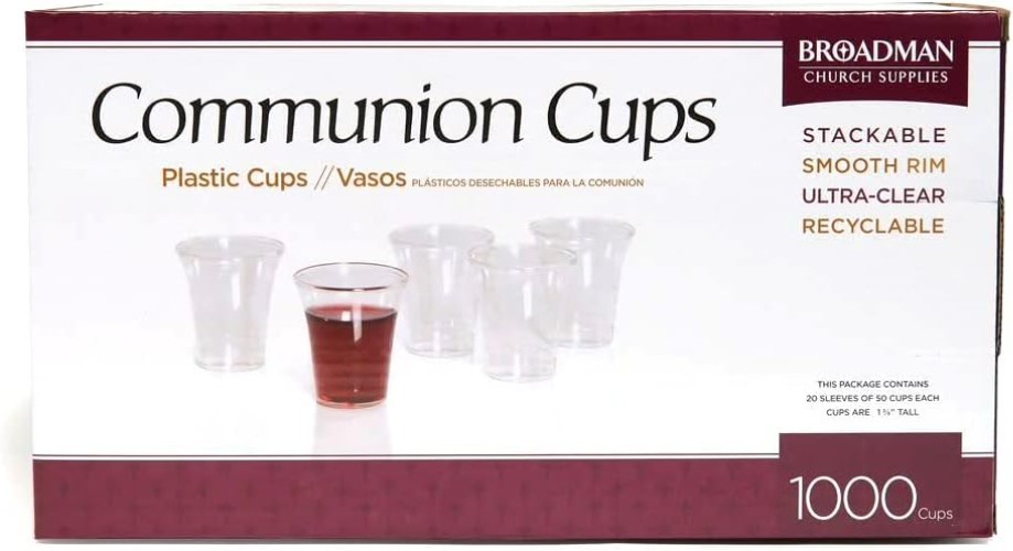 Plastic Disposable Recyclable Communion Cups 1000 Count Clear 22ml