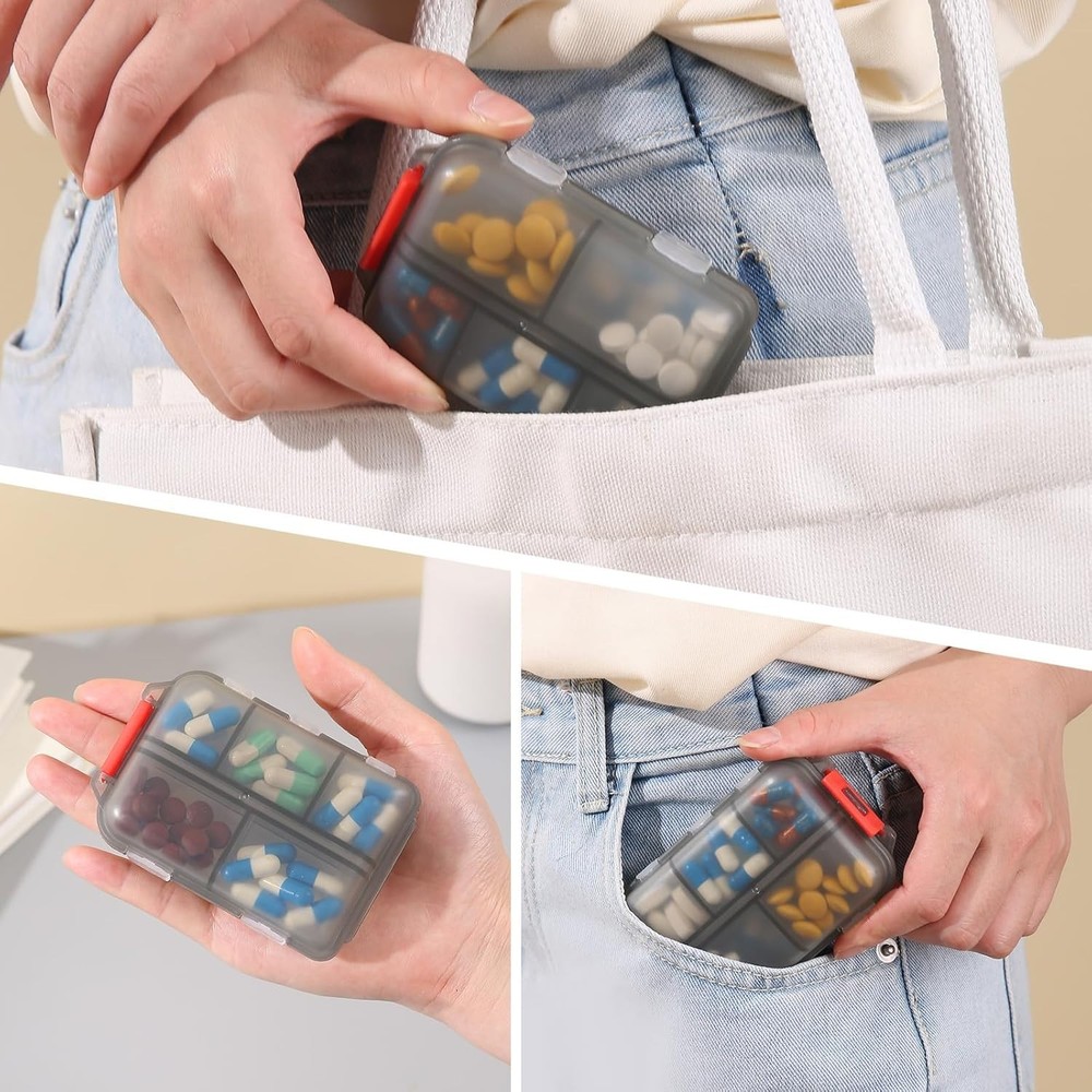 1Pack Travel Pill Organizer - 10 Compartments Pill Case
