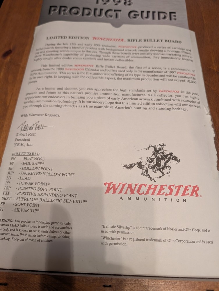 winchester bullet board