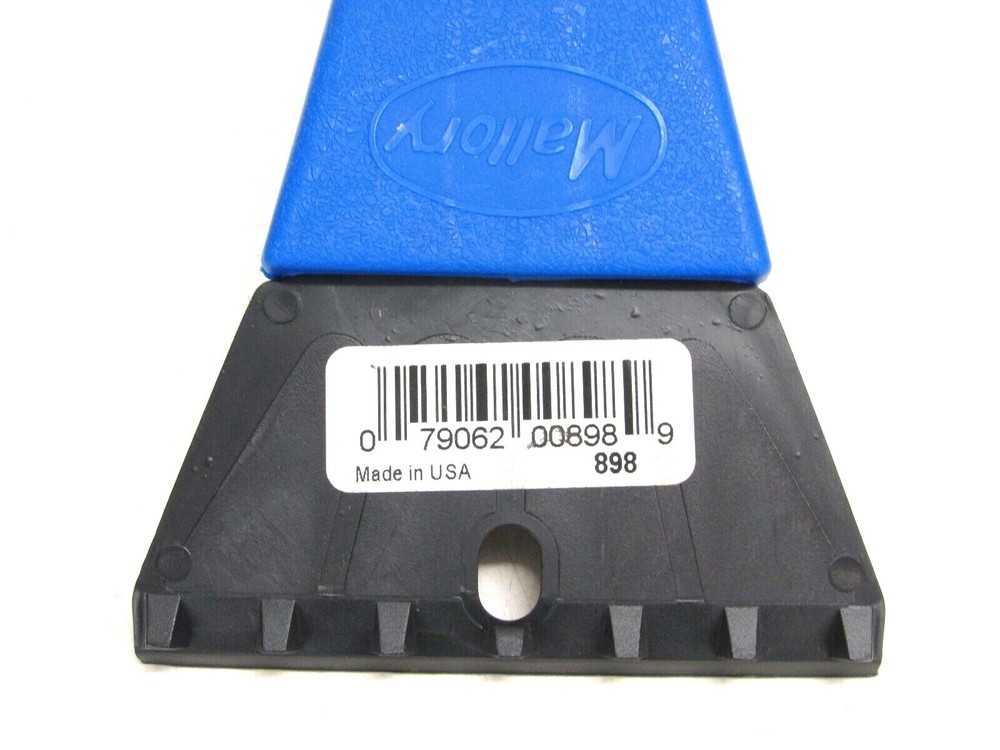 NOS! MALLORY 10" BLUE PLASTIC ICE SCRAPER, #898