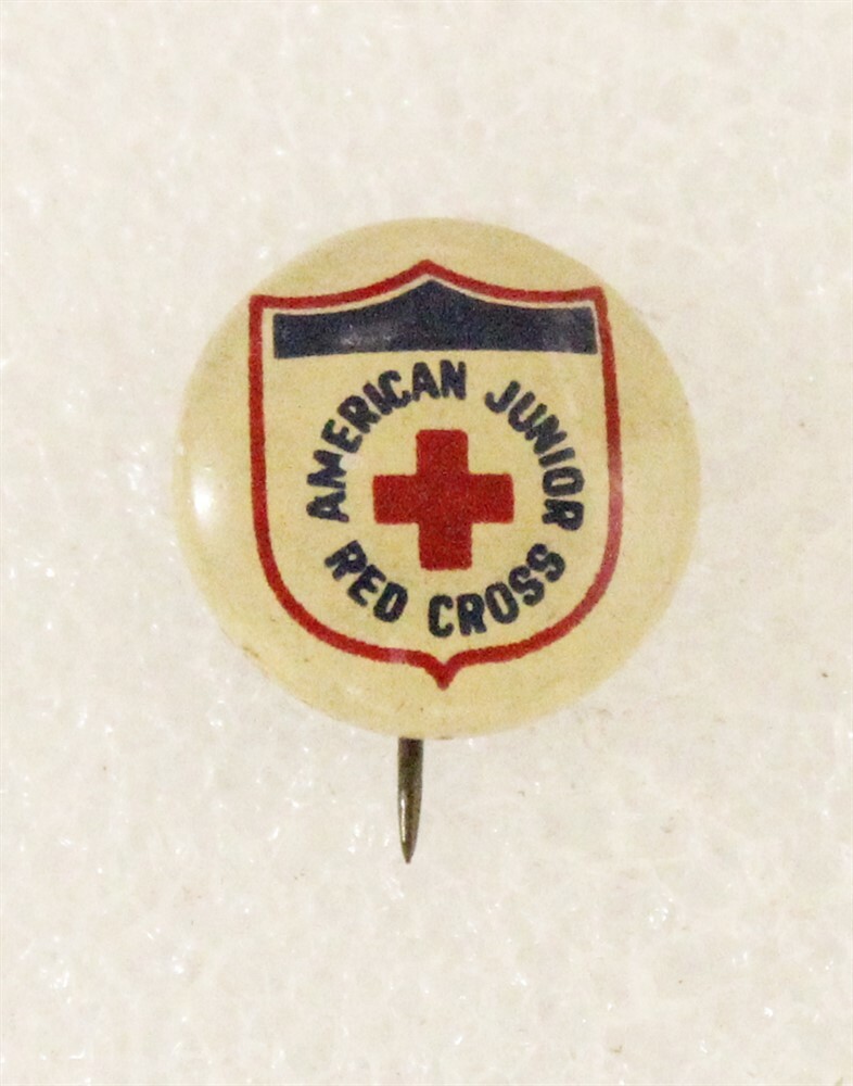 Red Cross: Junior Red Cross WWII shield on button (lapel pin)