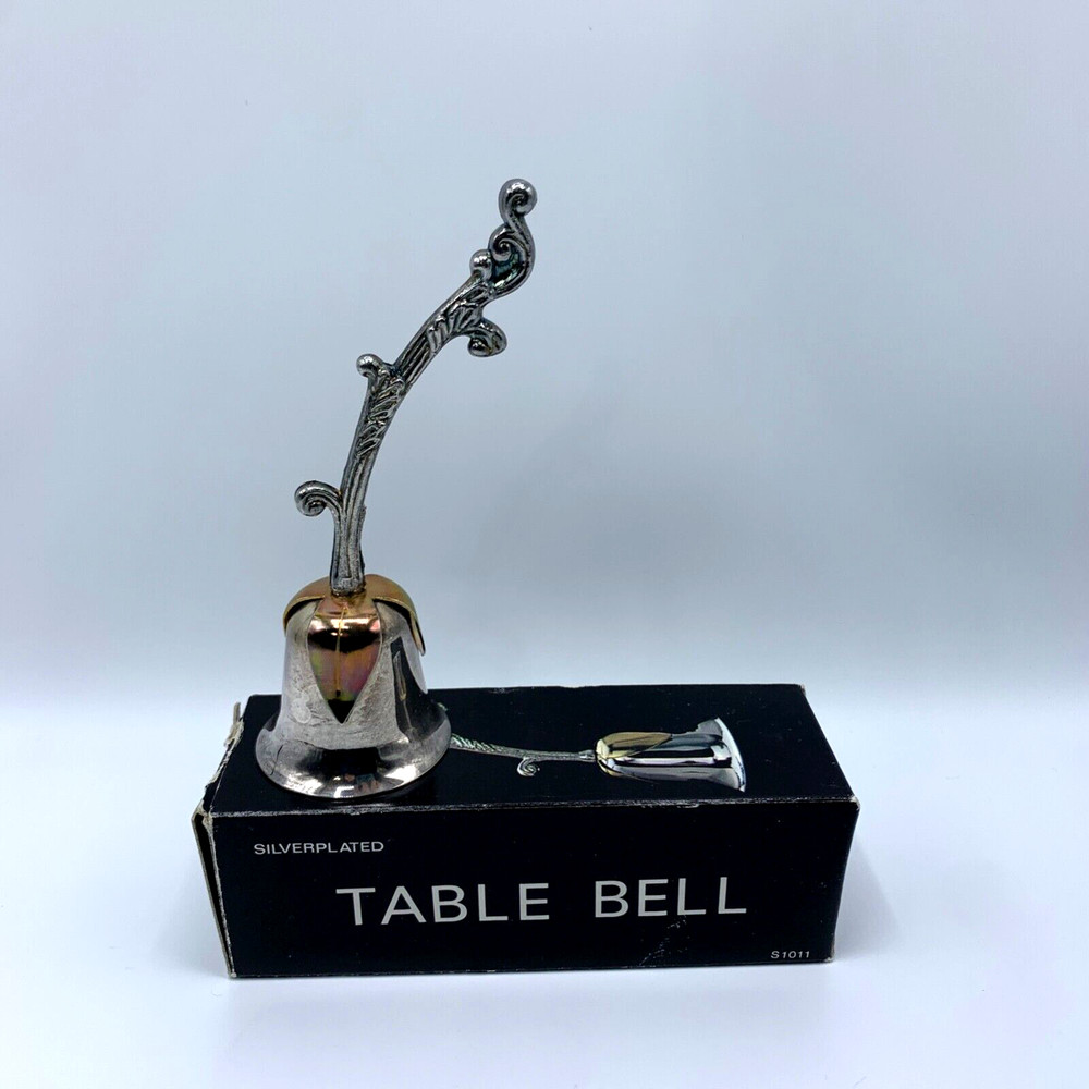 Vintage Silver Plated Table Bell Rose Shaped - S1011