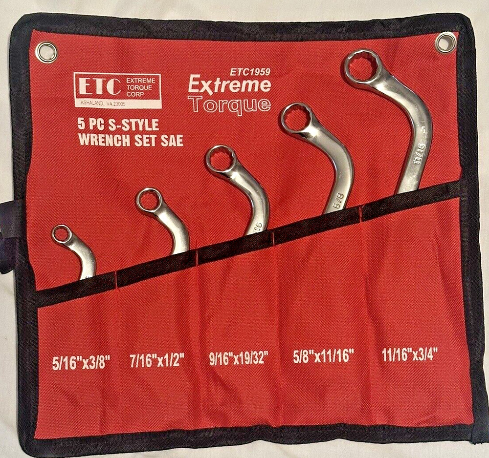6 Wrench Set SAE Metric C Half Moon S Starter Obstruction Deep Double Box Offset