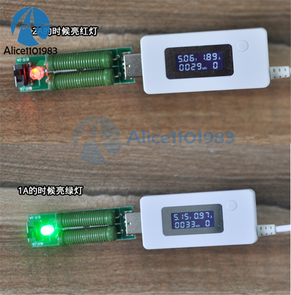 2PCS USB Load ResistorPower Resistors Mobile Power Aging Resistance Module 1A 2A