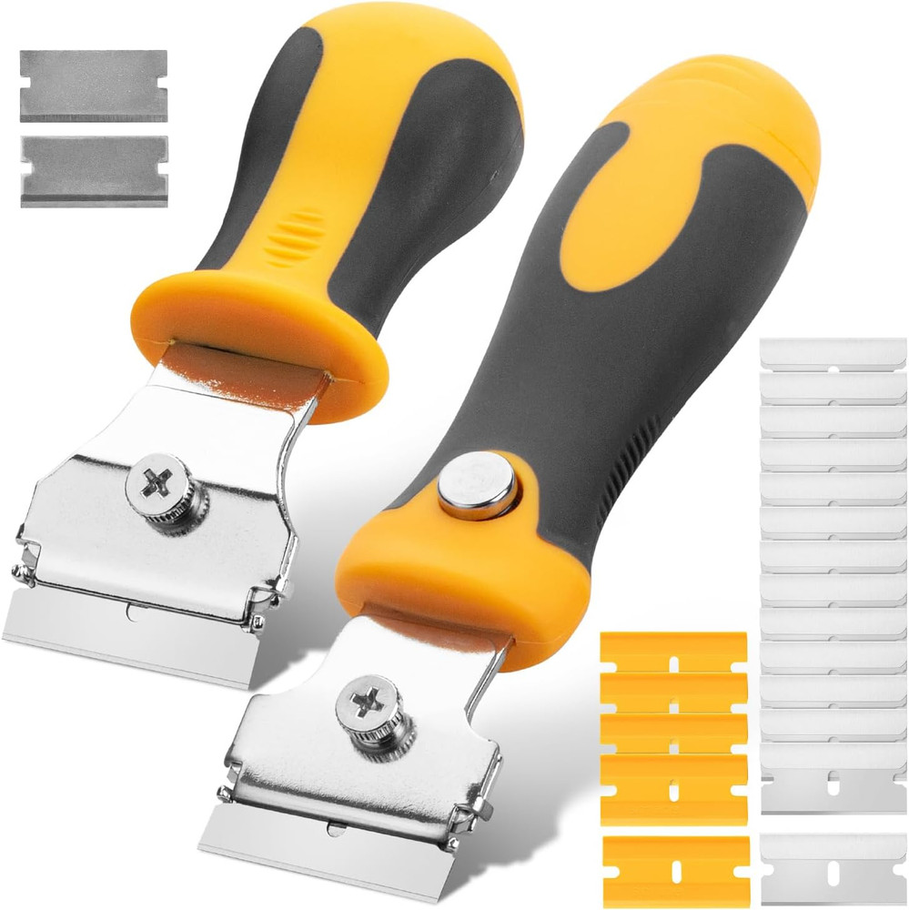 Bates- Razor Blade Scraper Set, 2 Pack, Standard and Adjustable Handle, Extra 20