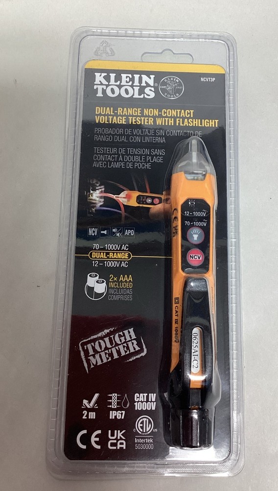 Klein Tools NCVT3P Dual Range Voltage Tester With Flashlight- Free S&H