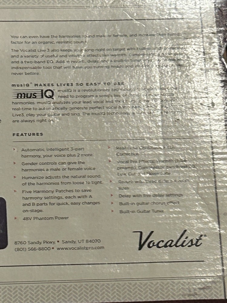 Digitech Vocalist Live 3 Vocal Multi Effects Processor Pedal