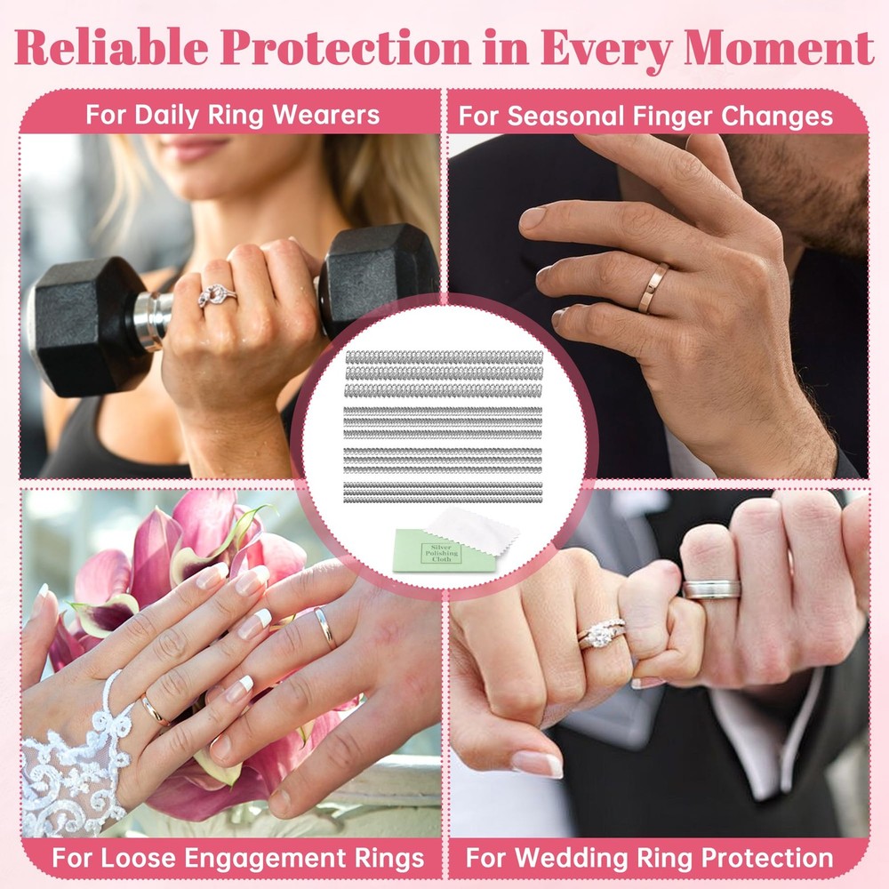 Ring Sizer Adjuster for Loose Rings – 12 Pack Invisible Guards, clear