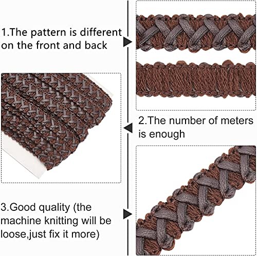15 Yard Faux Leather Braid Trims Coconut Brown Flat Braid Strap Brown (Braid )
