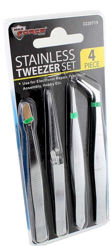 4 Pack Tweezers Set