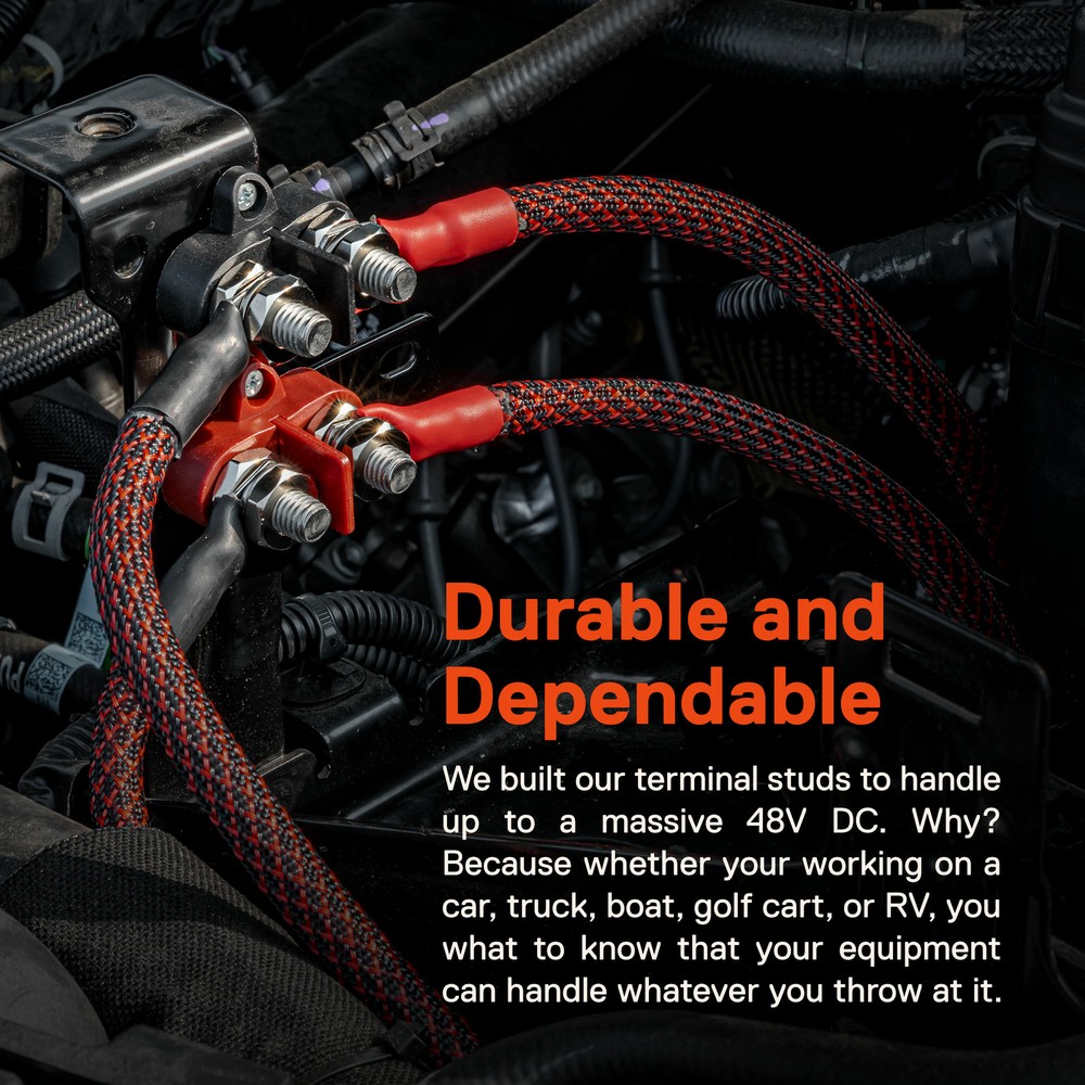 48V DC Max M10 Battery Power Distribution Terminal Isolated Stud Junction Posts