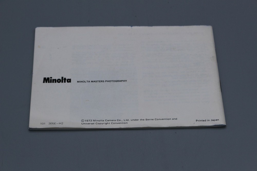 Minolta SR-T101 Owner's Manual