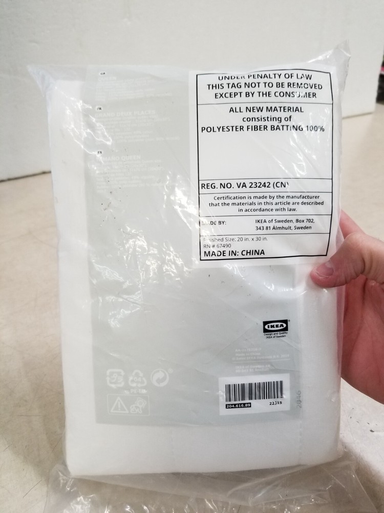 IKEA Luddros Pillow Protector Queen White with Zipper