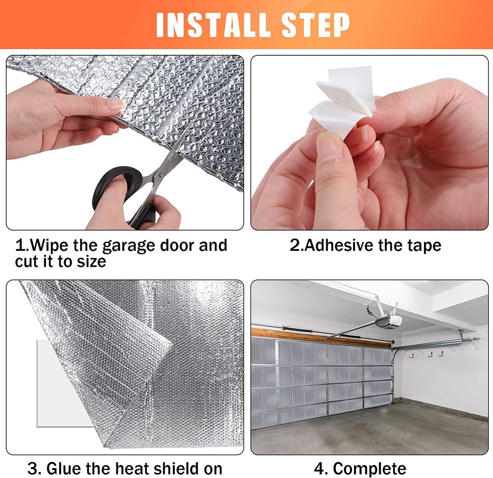 Garage Door Insulation Kit 16 Pcs Double Bubble REFLECTIVE Panels 24x48" SHEETS