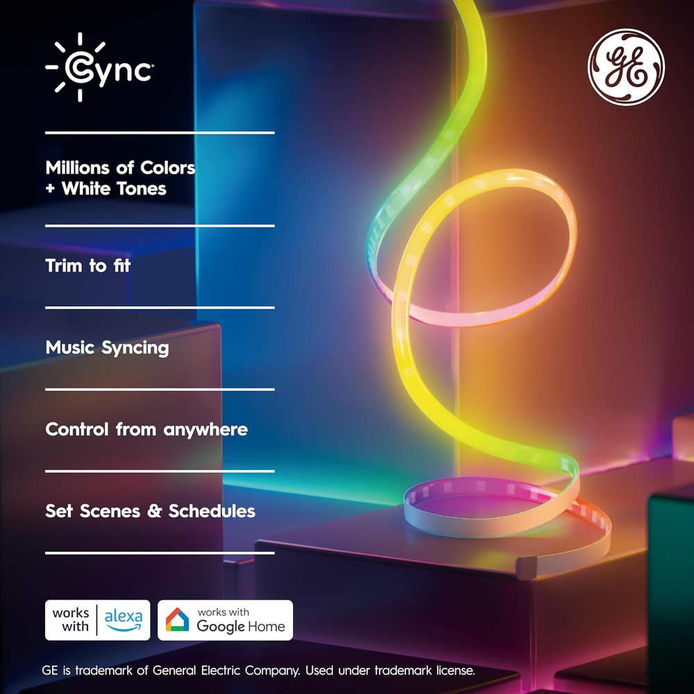 Dynamic Effects Smart LED Light Strip with Music Sync, Color Changing Wifi Light